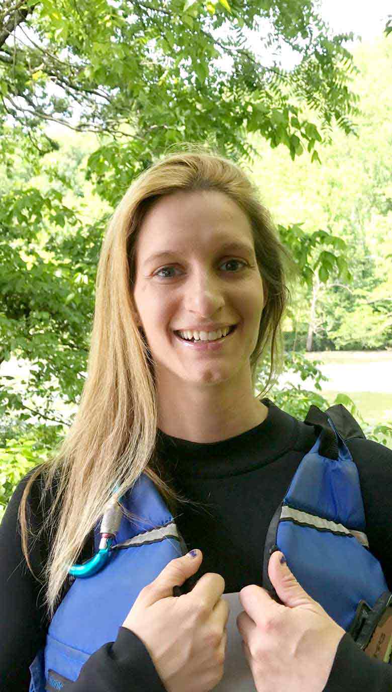 Lisa, a whitewater rafting guide at Rapid Expeditions near Gatlinburg, TN